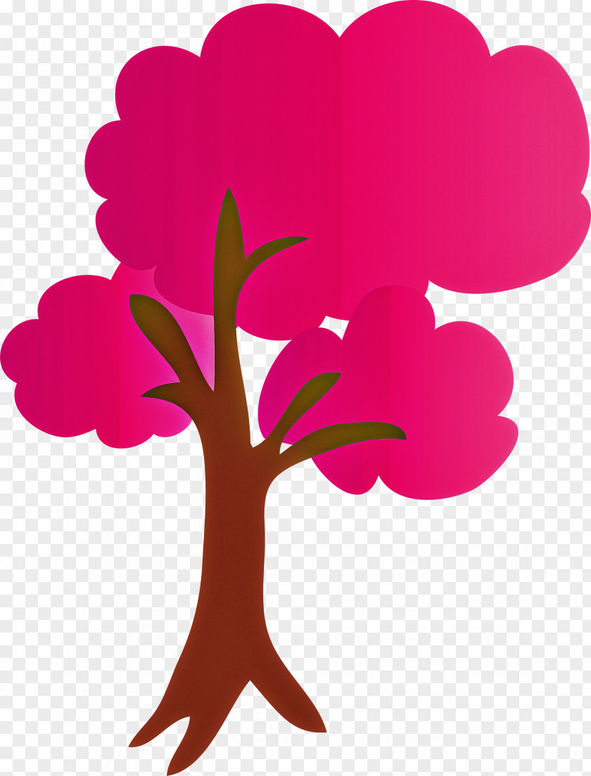 Heart Pink Leaf Tree Plant PNG