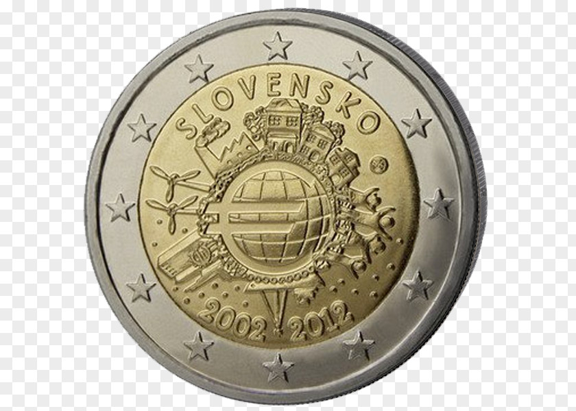 Official Irish Currency Slovakia 2 Euro Commemorative Coins Coin PNG