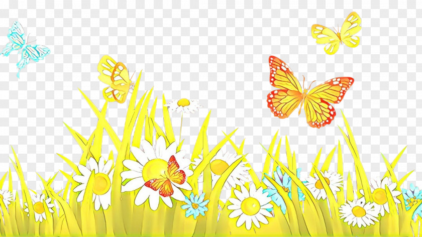 Plant Wildflower Butterfly Yellow Moths And Butterflies Clip Art Pollinator PNG