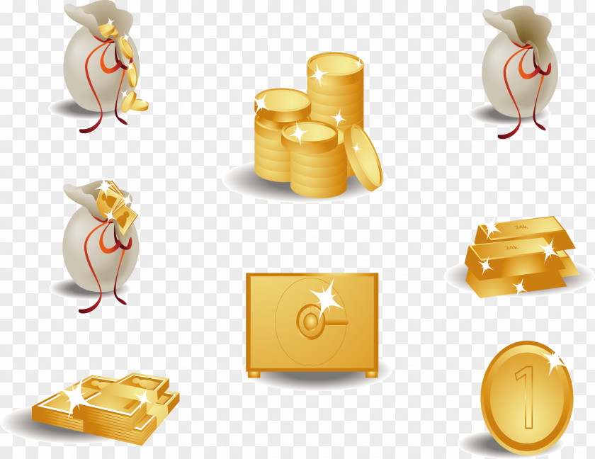 Purse Gold Bullion Coin Money Icon PNG