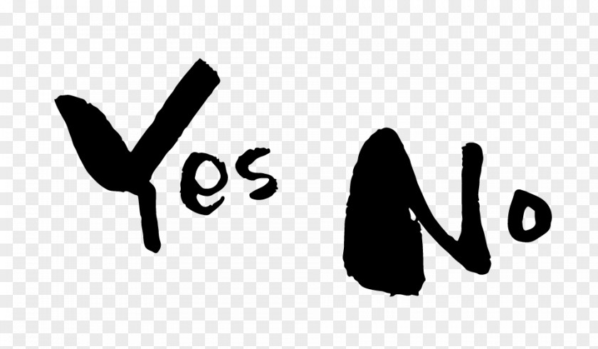 Yes No Maybe Ink Brush Desktop Wallpaper PNG