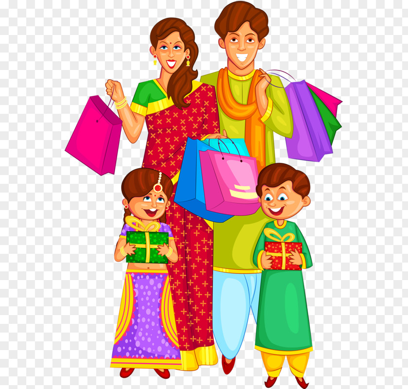 Diwali Happy Clip Art Family Vector Graphics PNG