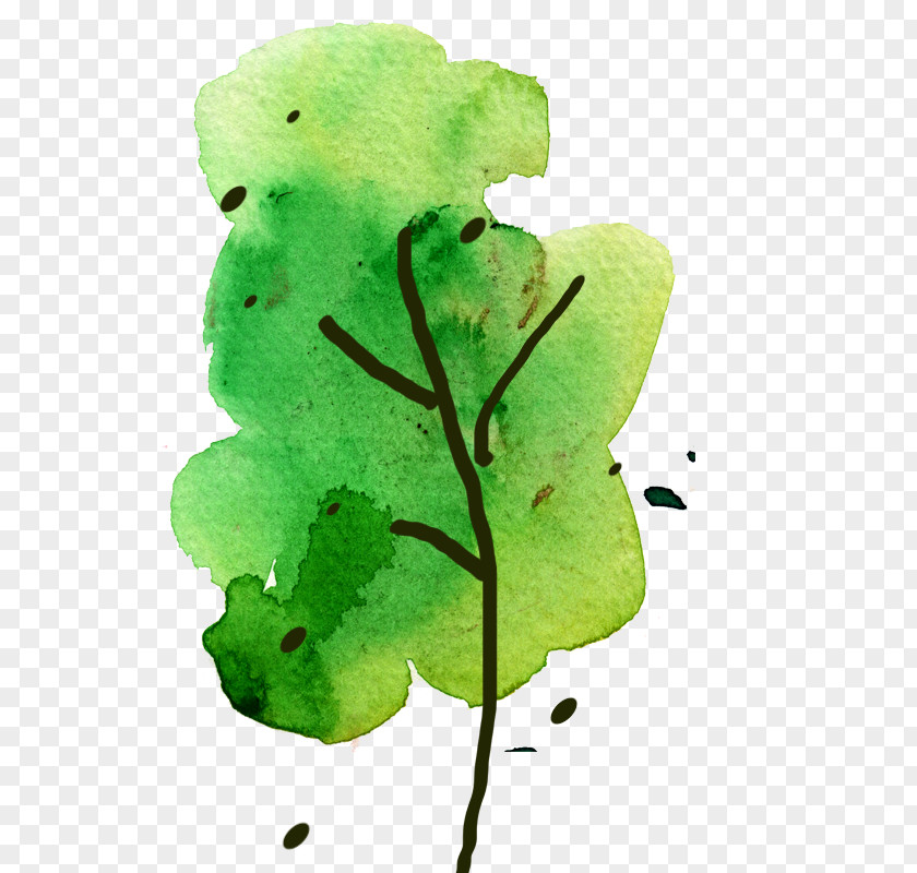 Gouache Painted Trees PNG