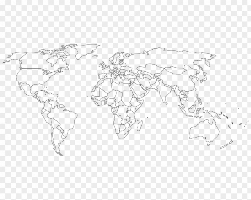 World Map Globe Blank PNG