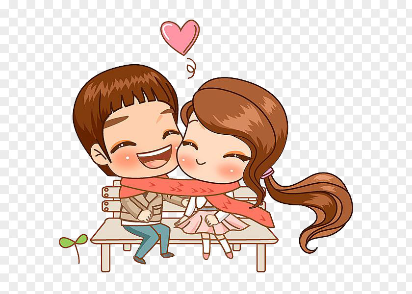 Affectionate Men And Women Drawing Cartoon PNG