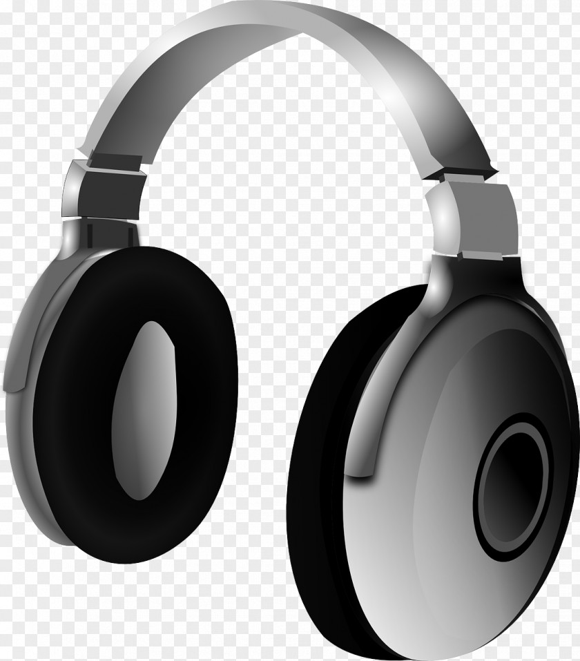Silver Headphones Microphone Headset Clip Art PNG
