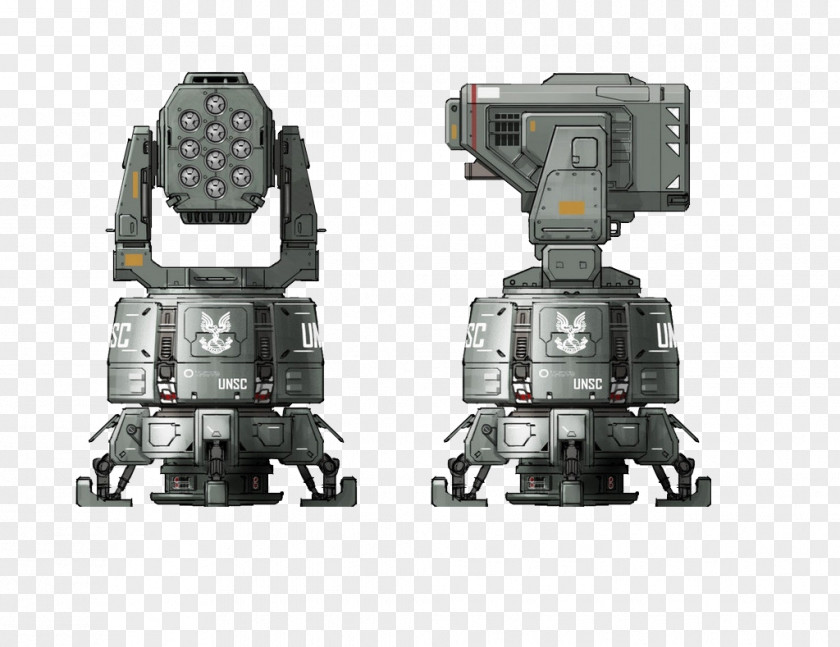 Tiny Robot Halo: Reach Missile Turret Weapon Gun PNG