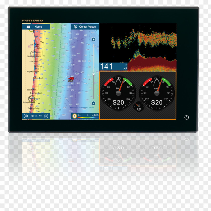 Reflection Furuno NavNet TZtouch Multi-function Display Radar GPS Navigation Systems PNG