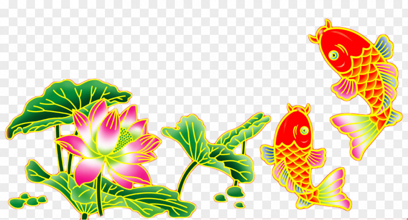 Goldfish Lotus Material Download Clip Art PNG