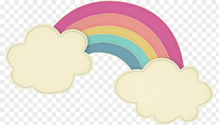 Cartoon Clouds Painted Rainbow Drawing PNG