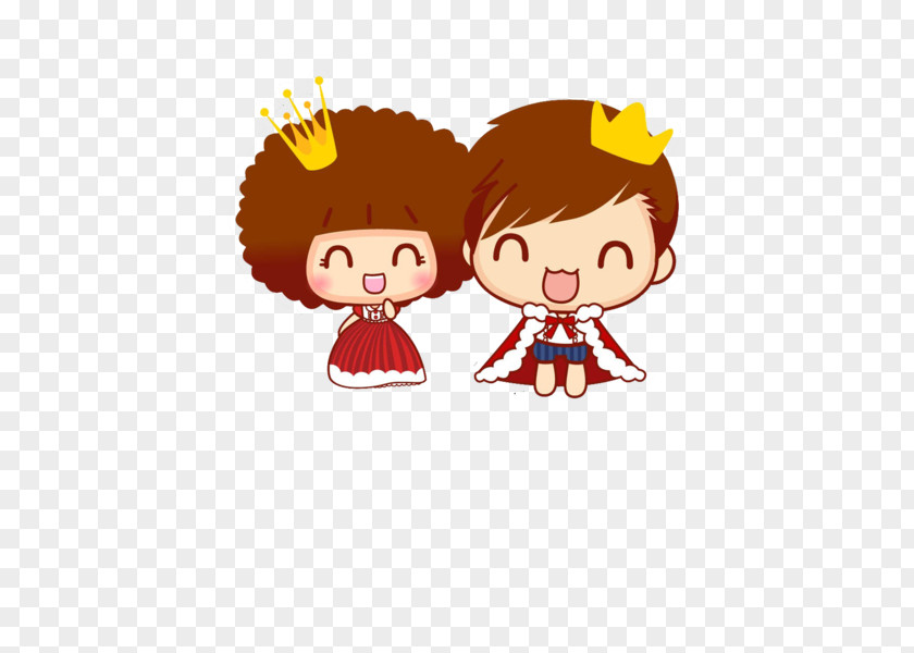 Prince And Princess Cartoon Illustration PNG