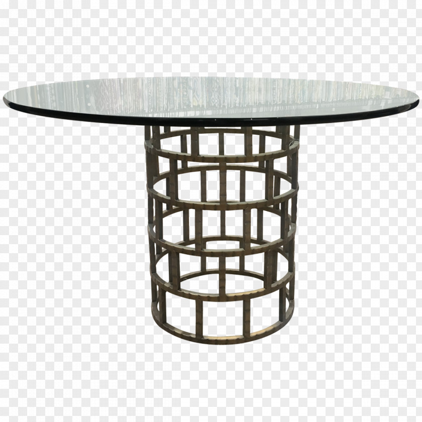 Round Glass Table Stainless Steel Seat PNG