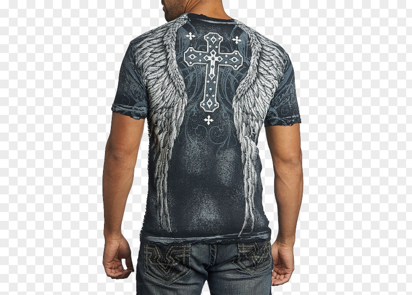 T-shirt Long-sleeved Affliction Clothing Neck PNG