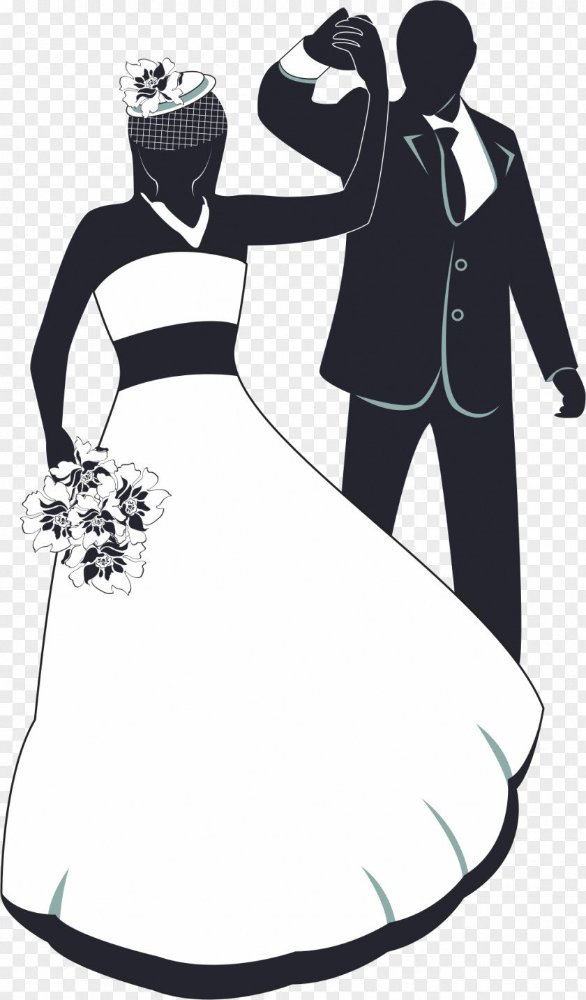 The Bride And Groom Dancing Wedding Invitation Clip Art PNG