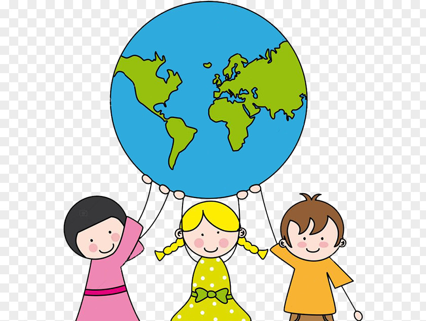 Gesture Child Cartoon Sharing World Globe Happy PNG