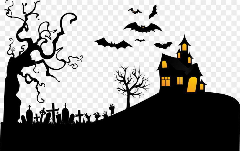 Haunted Night Tomb Bat Withered Vector PNG