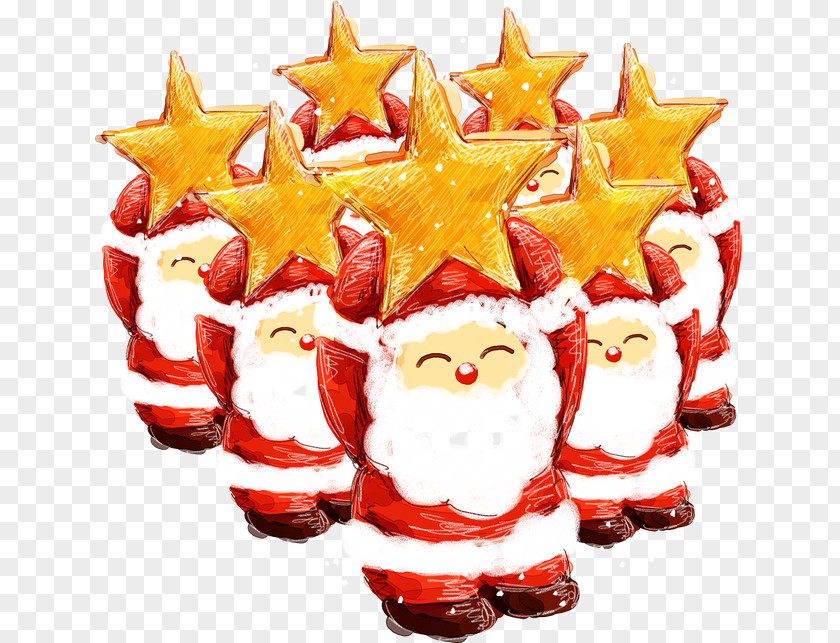 Santa Claus Reindeer Christmas Ornament Wallpaper PNG