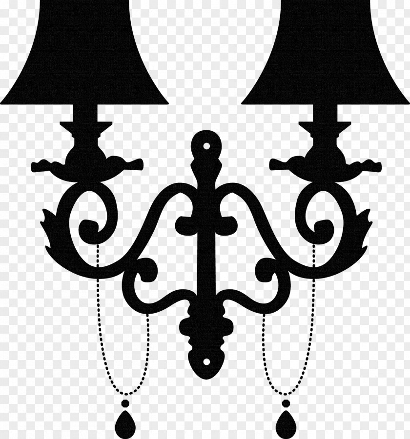Black Chandelier Silhouette Wall Decal Candelabra PNG