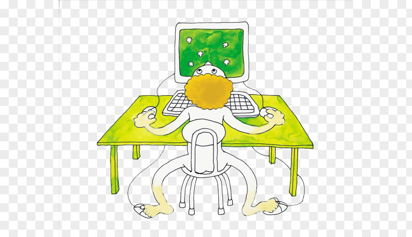 Play Computer With Hands And Feet Drawing Animation PNG