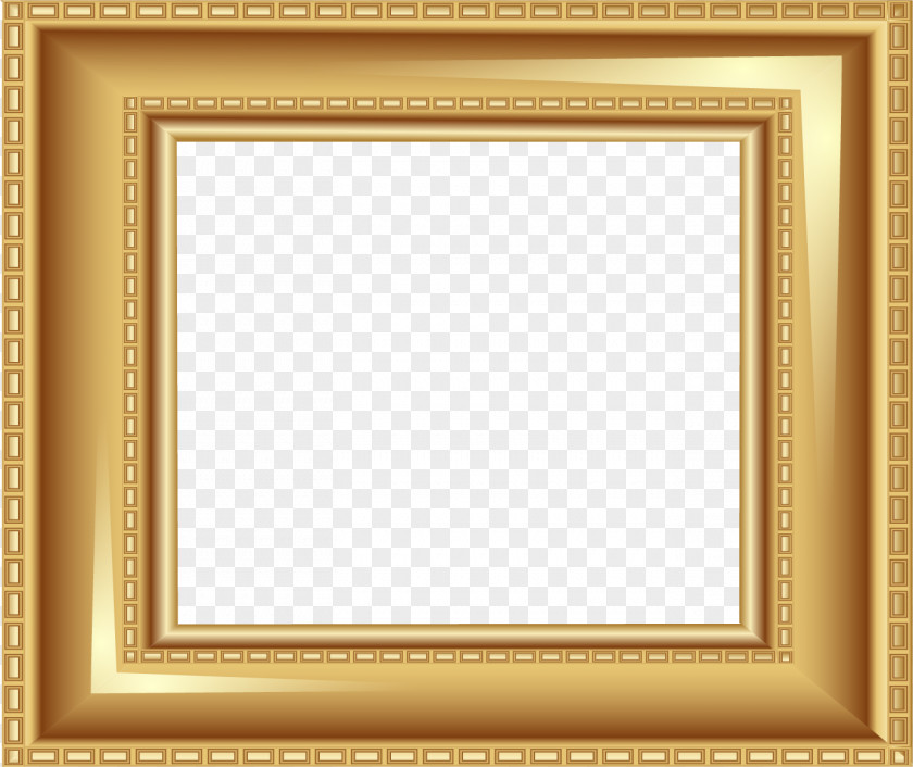 Vector Painted Gold Frame Picture Pattern PNG