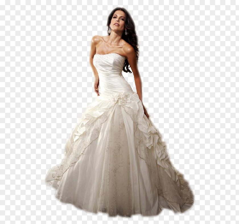 Dress Wedding Evening Gown Ivory PNG