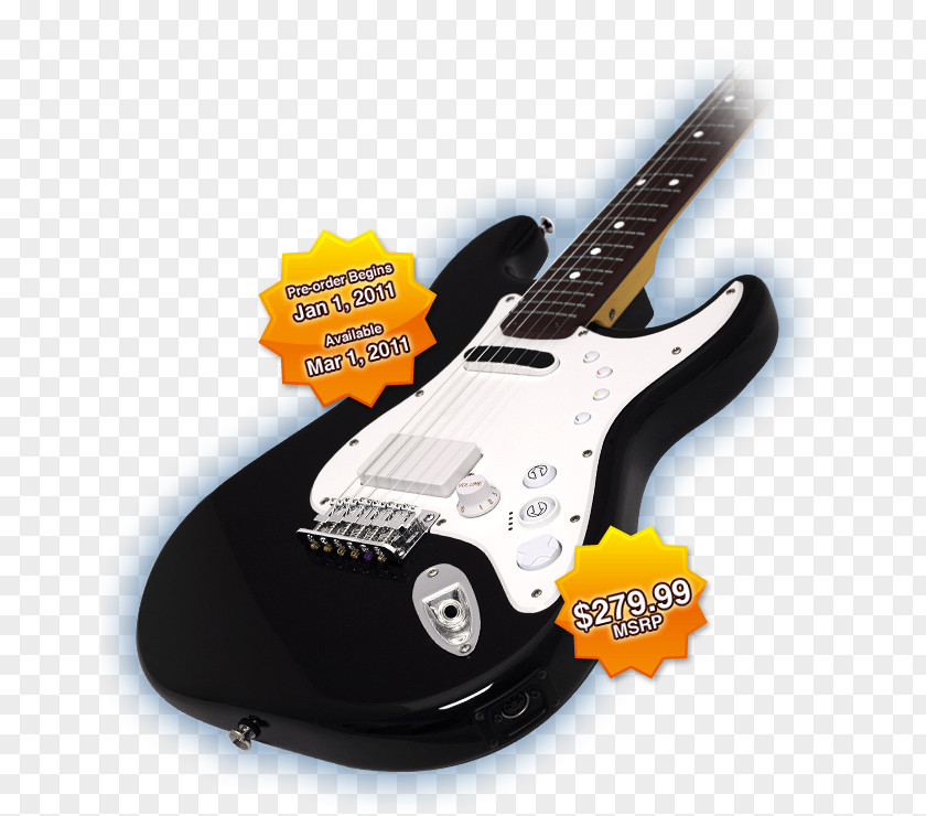 Electric Guitar Rock Band 3 Squier Deluxe Hot Rails Stratocaster PNG