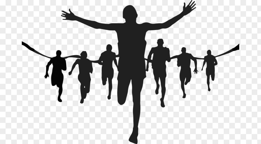 People Run Silhouette Running Marathon Clip Art PNG