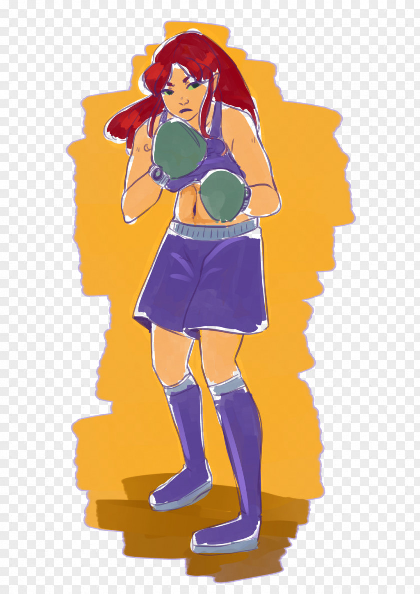 Teen Titans Women's Boxing Starfire Art Drawing PNG