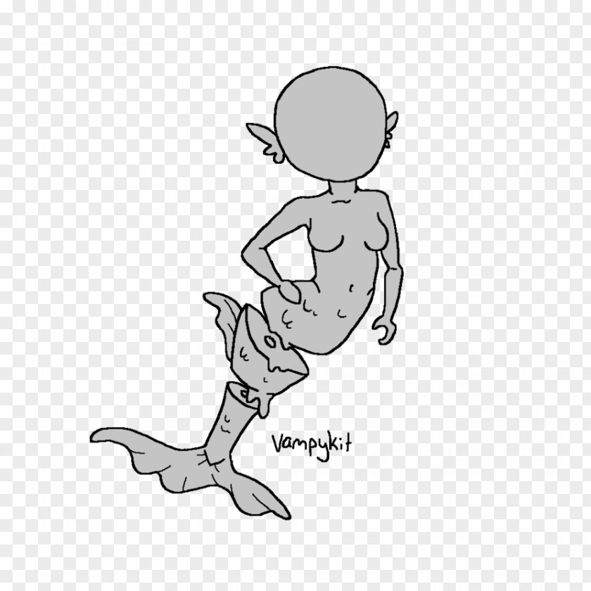 Mermaid Template Clip Art Thumb Line Drawing PNG