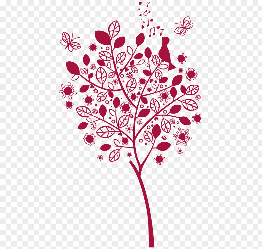 Tree Color Wall Vinyl Group Magenta PNG