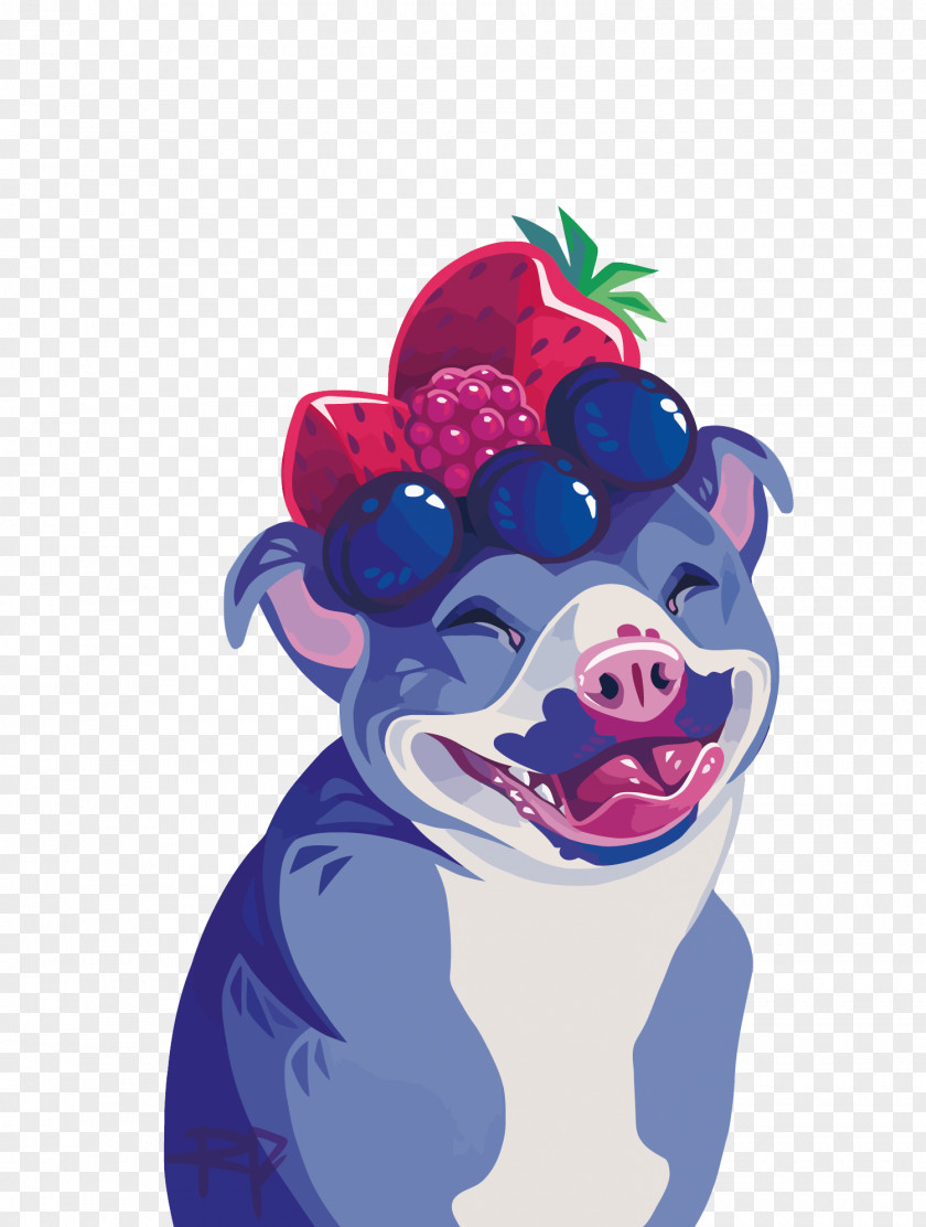 Vector Pig And Fruit Domestic Auglis Illustration PNG