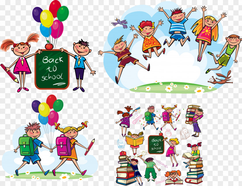 Cartoon Child Vector Material Download Student Teachers' Day School Education PNG