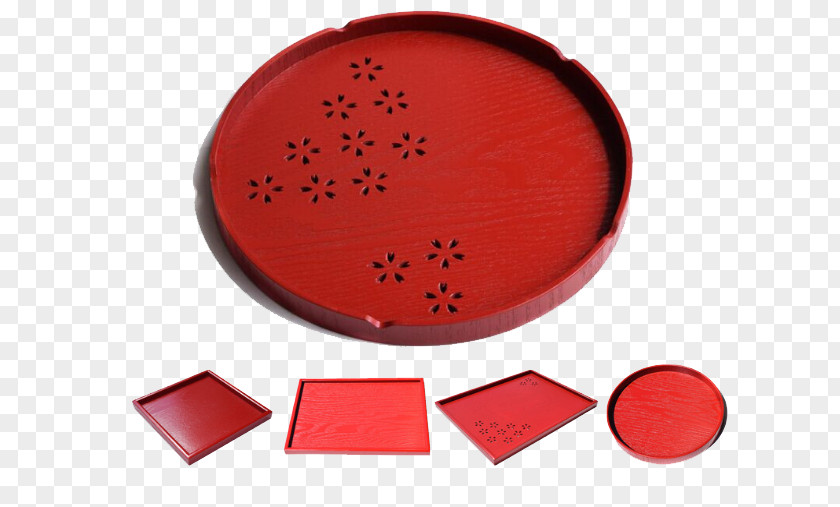 Cherry Wood Tray Blossom PNG