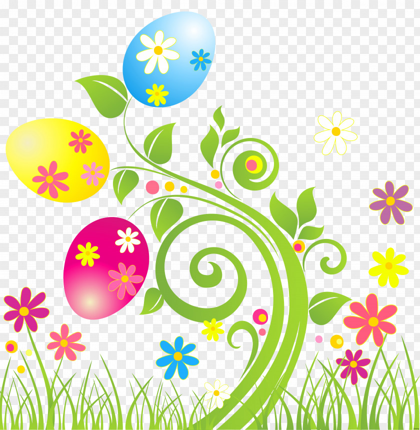 Easter Flowers Egg Flower Clip Art PNG