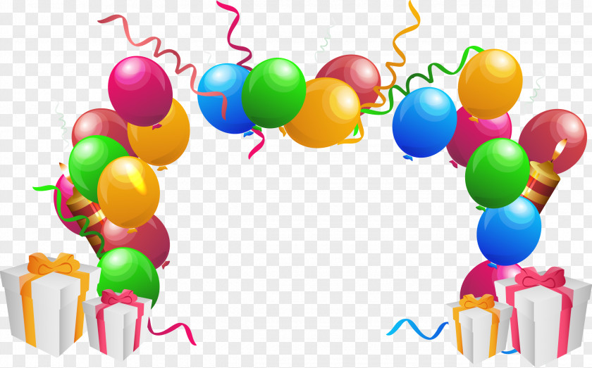 Colorful Balloons And Gift Boxes Happy Birthday To You Balloon PNG