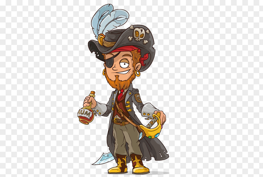 Pirate With Machete Cartoon Piracy Illustration PNG