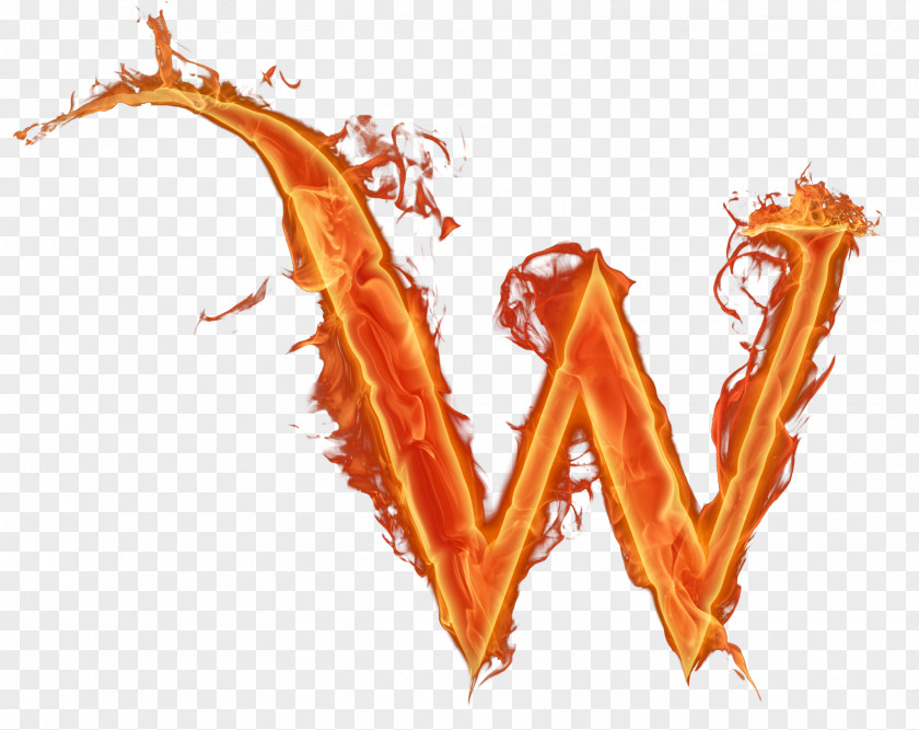 Fire Letter Alphabet W PNG