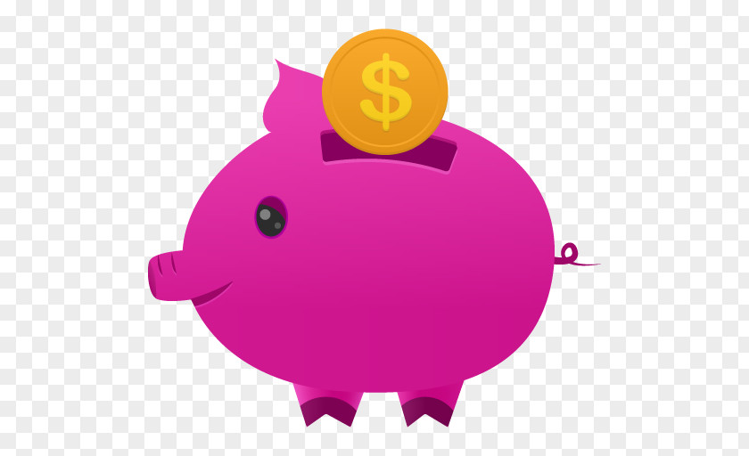 Piggy Bank Pink Purple Circle PNG