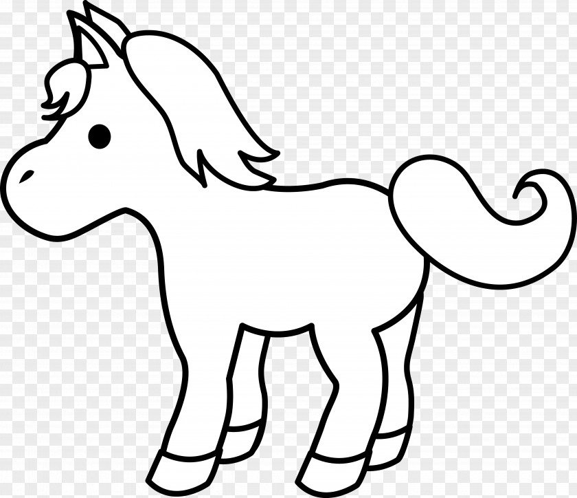 Baby Horse Clipart Pony Foal Black And White Clip Art PNG