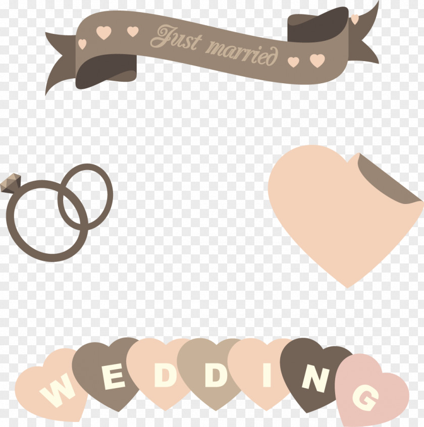 Hand-painted Pattern Vector Wedding Invitation Paper Ribbon PNG