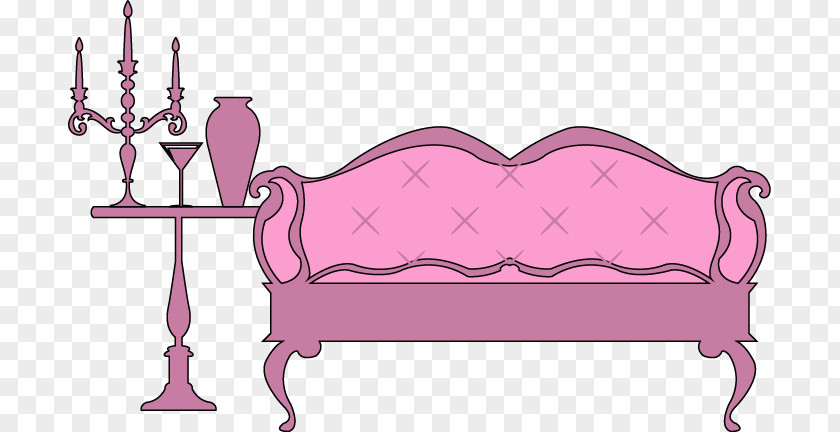 Painted Pink Sofa Furniture Design Table Couch PNG