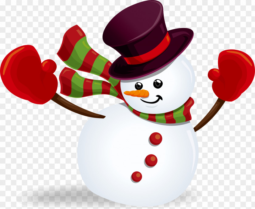 White Lovely Snowman Christmas Clip Art PNG