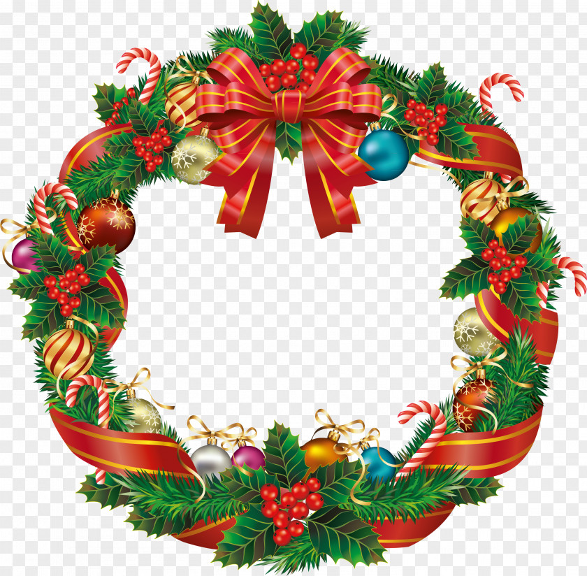 Garland Frame Christmas Ornament Wreath Clip Art PNG