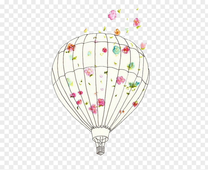 Hot Air Balloon Drawing Illustration PNG