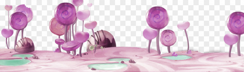 Purple Cartoon Candy Border Texture Lollipop PNG