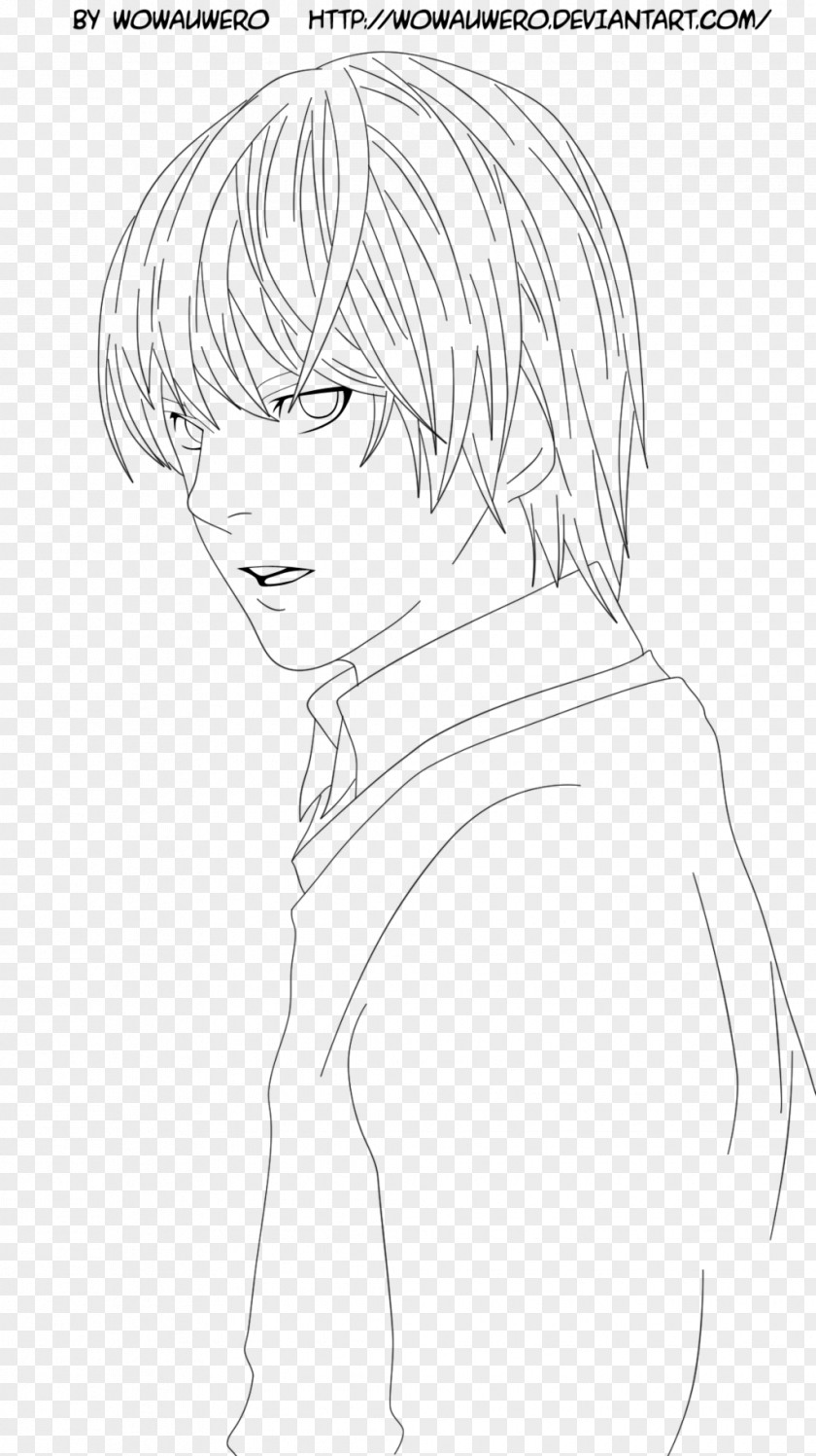 Light Yagami Coloring Book Line Art Drawing PNG
