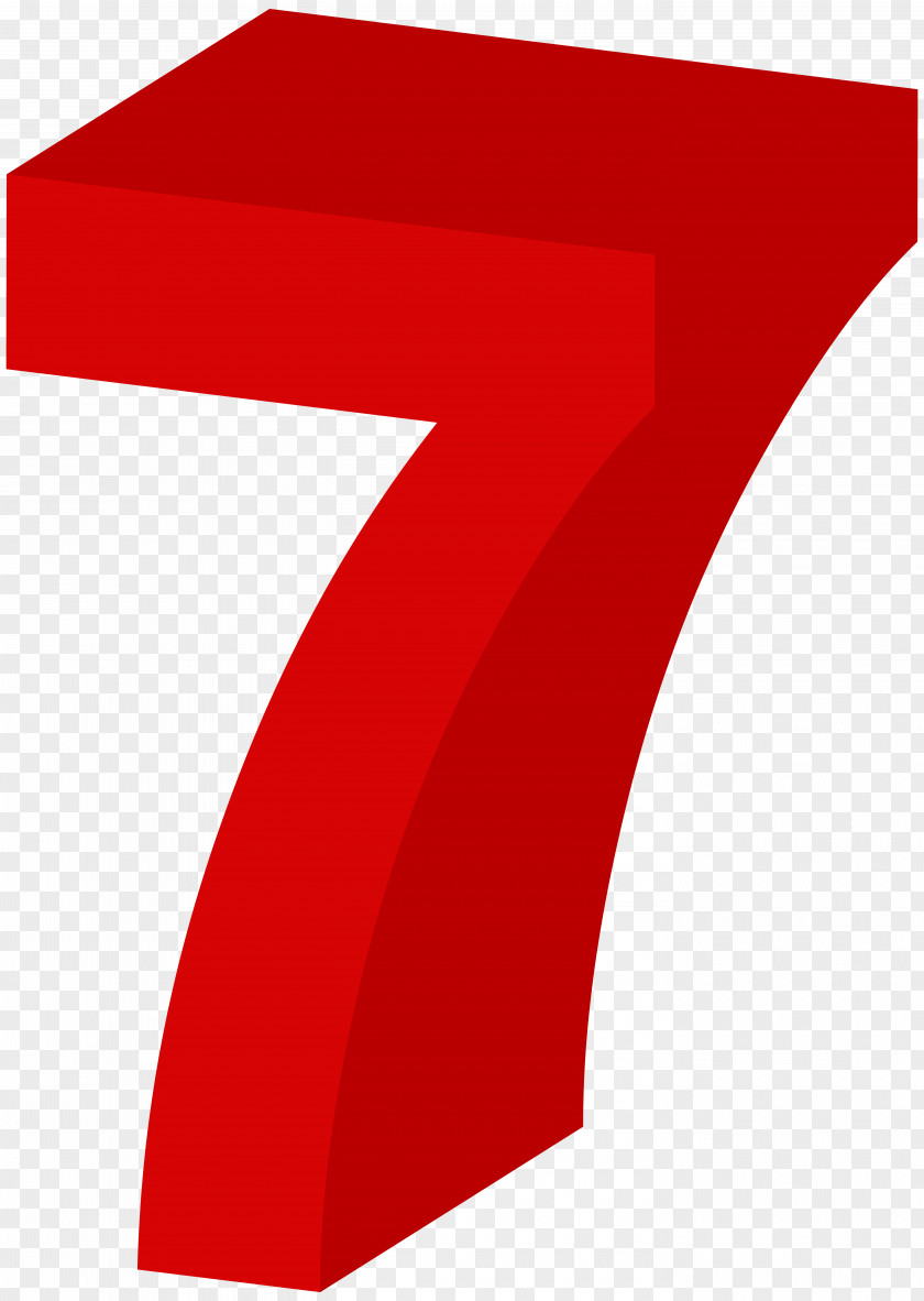 Number Seven Red Clip Art Image Angle PNG