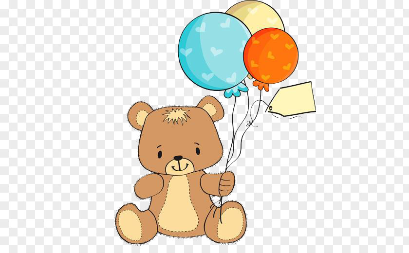 Teddy Bear Wedding Invitation Baby Shower Greeting Card PNG bear invitation shower card, Holding the balloon bear, brown plush toy holding three assorted-color balloons clipart PNG