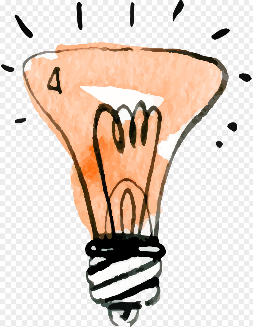 Hand-painted Cartoon Light Bulb Incandescent PNG