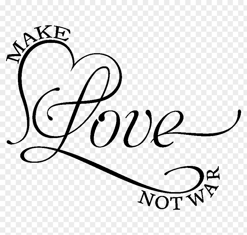 Make Love Not War Wedding Sticker Gift Party PNG